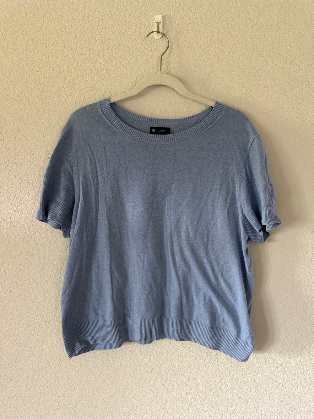 GAP Light Blue Short Sleeve Knit Top